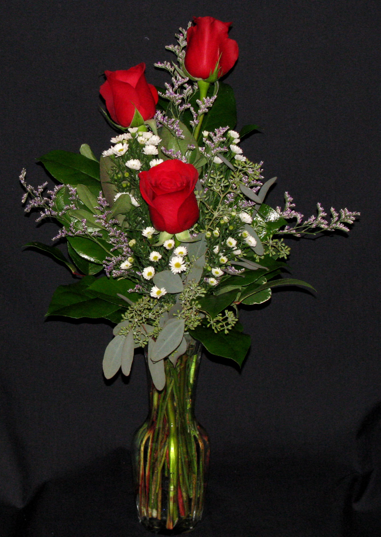 Three Rose Bouquet | Petals on Prince Floral Arrangements for All Occasions